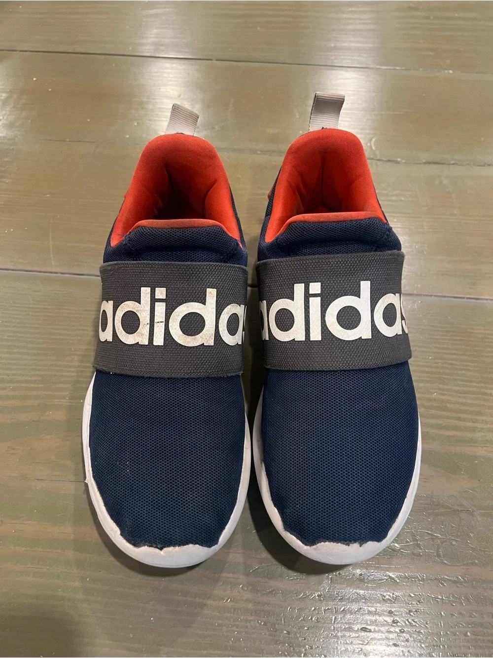 adidas Kids Navy Slip-On Sneakers with Red Lining